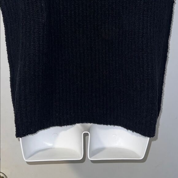 EILEEN FISHER Black Organic Cotton Cashmere Blend Chunky Knit Sweater Vest-XS - Picture 6 of 8